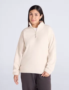 Stockholm Womens Half-Zip Fleece - Cream - Cream - Size: 12 - Animal - FashionsVida