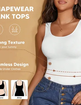Camiseta sin costuras de cuello redondo para mujer, de estilo deportivo y efecto estilizante, en color blanco casual de verano XL - Shein - FashionsVida