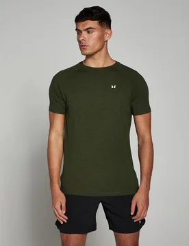 Camiseta de manga corta Performance para hombre de - militar jaspeado - M - MP - FashionsVida