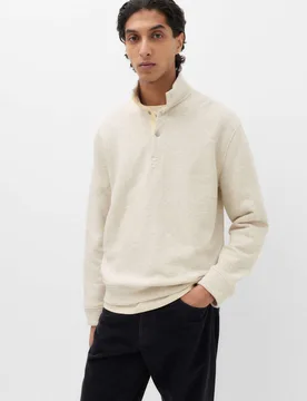 Pure Cotton Funnel Neck Overshirt Light Grey male - M&S - FashionsVida