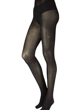 Women's 1 Pair Extra Fine Cotton Tights Black Small/Medium - Black - Size: Small - Charnos - FashionsVida