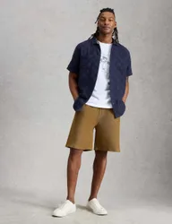 Pure Cotton Checked Short Sleeve Shirt Navy male