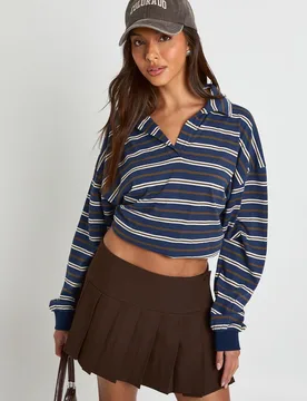 Womens Pleated Mini Skirt - Chocolate - Size 14 Uk - Boohoo - FashionsVida