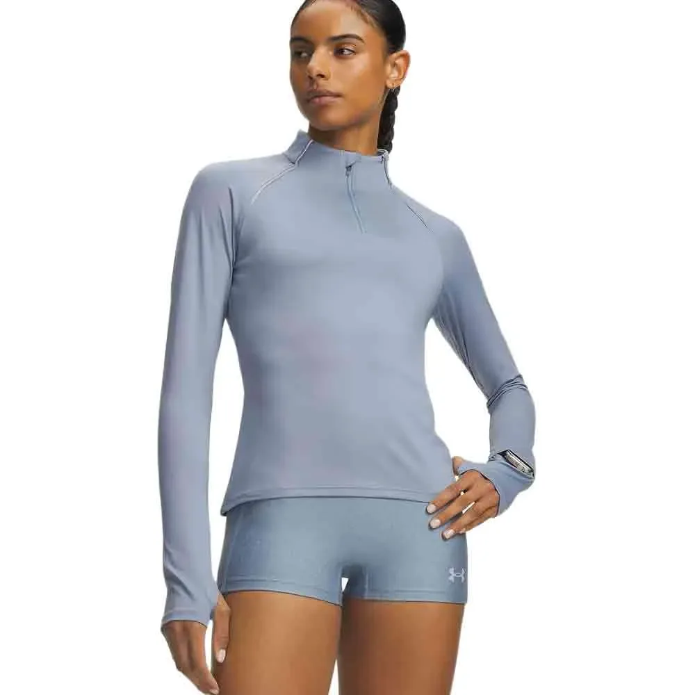 Felpa Con Mezza Zip Velociti Blue / Reflective L - Under armour - FashionsVida