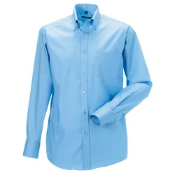 Collection Mens Long Sleeve Ultimate Non-Iron Shirt (Bright Sky) - Multicolour Cotton - Size 16 Inch