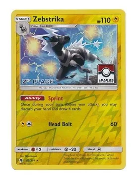 Pokemon SM Lost Thunder 82/214 Zebstrika (League Promo 2nd Place) - Pokémon - FashionsVida