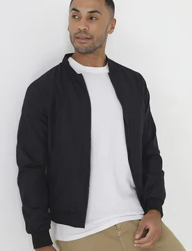 Mens Black Bomber Jacket - Size X-Large - Brave soul - FashionsVida