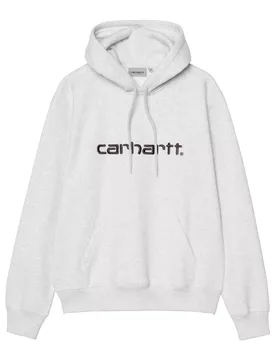 Hooded Carhartt Sweat Ash Heather / Graphit L Herren - Carhartt WIP - FashionsVida