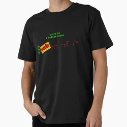 Linux Write me a horror story Operating System Graphic T‑Shirt Casual Short Sleeve Tees Geek IT Developer Fan Gift Tops S-6X