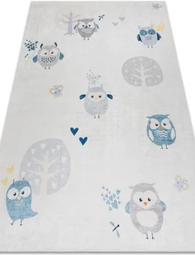Teppiche Bambino 1161 Waschteppich Eulen Für Kinder Anti-R 140x190 Cm 140x190 Cm - RUGSX - FashionsVida