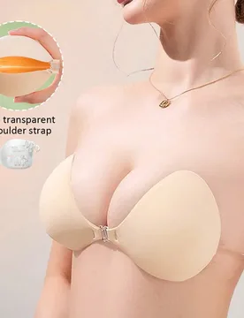 Sujetador Invisible con Relleno de 5cm/Realce de Pecho/Recogedor, Sujetador sin Tirantes para Pecho Pequeño, Realza el Escote, Adecuado para Vestidos - Shein - FashionsVida