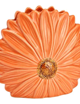 Vase in Blütenform aus Keramik Apricot - Wurm - FashionsVida