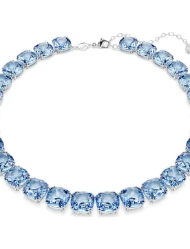 Collana Millenia, Taglio Cushion, Blu, Placcato rodio OS - Swarovski - FashionsVida