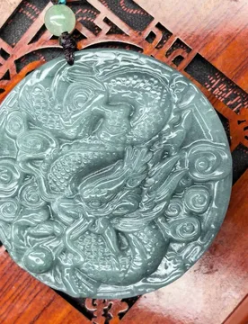 Natural jadeite A product, new dragon and phoenix Chengxiang dragon and phoenix double-sided engraving Seiko pure hand-engraved - Aliexpress - FashionsVida