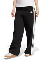 Stripes Fleece Wide Leg Joggers Black female