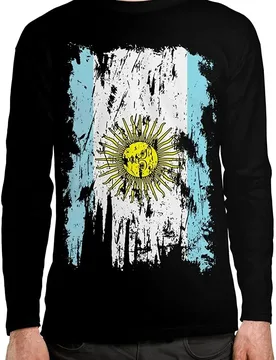 Distressed Argentina Flag Men's Long Sleeve Shirt Full Casual 100% Cotton O-Neck Print T-Shirts - Aliexpress - FashionsVida