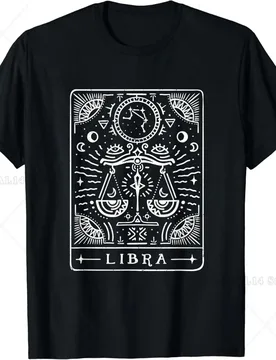 Libra Tarot Art Libra Zodiac Sign Libra Birthday Month T-Shirt Cotton Short Sleeve Men Clothing Easy To Wear and Match - Aliexpress - FashionsVida