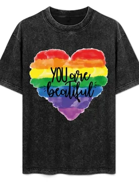 You Are Beautiful LGBT Rainbow T-Shirt Casual All Match Short Sleeve T-Shirt - Aliexpress - FashionsVida