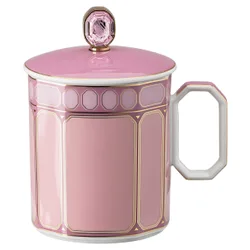 Mug con coperchio Signum, Porcellana, Rosa OS