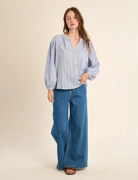Blusa de mujer de manga larga con estampado - Molly Bracken - FashionsVida