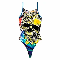 Hibiscus Pro Racer Thin Strap Swimsuit Royal 4XL Women