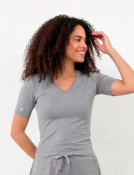 T-shirt à manches courtes Gris chiné gris chiné XS - Isotoner - FashionsVida