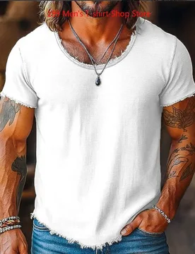 Camiseta Casual de Moda para Hombre, Primavera 2026, Manga Corta, Color Sólido, Corte Holgado - Aliexpress - FashionsVida