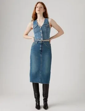 Röcke 001vh 0006 - Hr Back Slit-Review Time Us 29;Us 27;Us 25 Female - Levis - FashionsVida