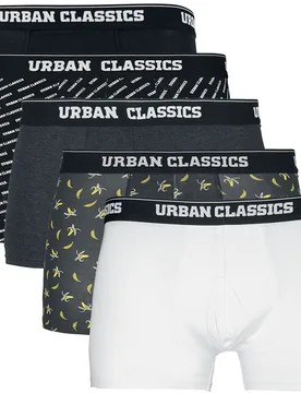 Boxershort-Set - Boxer Shorts 5-Pack - S bis 4XL - für Männer - Größe 4XL - schwarz/grau/weiß - Männer - male - Urban classics - FashionsVida