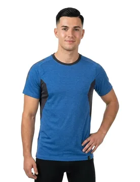 T-shirt à Manches Courtes Accelerate 18382 Azure Blue / Dark Navy S - MASCOT - FashionsVida