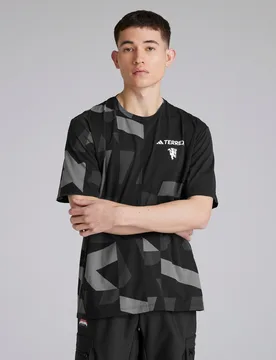Manchester United x Terrex CLIMACOOL All Over Print T-Shirt Black S - Adidas - FashionsVida