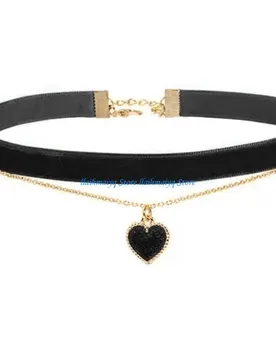 B Exquisite Double Layer Necklace Sexy Short Chain Necklace Heart Pendant Choker - Aliexpress - FashionsVida