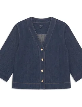 Camisa de mujer vaquera de mujer con manga francesa - Caroll - FashionsVida