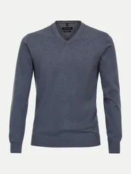 Pullover mit V-Ausschnitt Blau 3XL