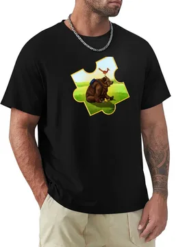 A Bear and a Bird T-Shirt Fashion Pattern Printed Tee Shirt - Aliexpress - FashionsVida