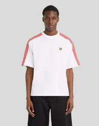 Men's Stripe Taped Cotton T-Shirt White