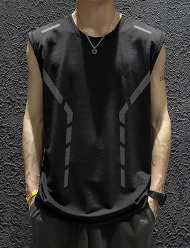 Vest Men's Quick-Drying Sleeveless T-Shirt Ice Silk Sports Top Loose Running Short Sleeve Training Fitness - Aliexpress - FashionsVida