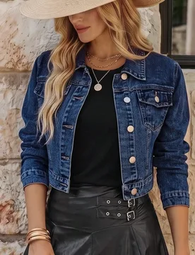 Chaqueta vaquera corta casual y desgastada para mujer M - Shein - FashionsVida