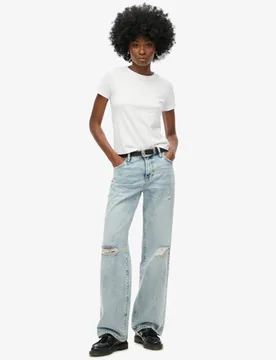 Superdry Damen Jeans aus Bio-baumwolle mit Mittlerer Leibhöhe Hellblau - Größe: 28/32 - 94.99 - FashionsVida