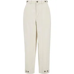Pantalones vaqueros rectos de mujer con trabillas en cintura y sistema de ajuste trasero