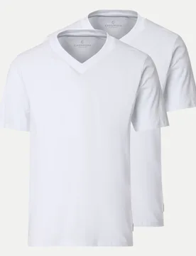 Casamoda T-Shirt Doppelpack Weiß S - Casamoda - FashionsVida