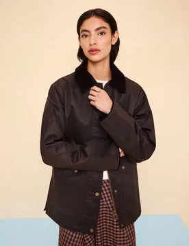 Parka de mujer encerada cuello pana - Easy Wear - FashionsVida