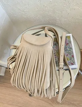 Bolso Bandolera de Hombro Bohemio Minimalista Personalizado Vintage con Borlas de Doble Cara Acabado Mate - Shein - FashionsVida