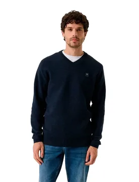 Pull à Col En V Z1196 Dark Navy S - Garcia - FashionsVida