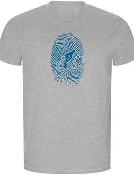 Maglietta A Maniche Corte Biker Fingerprint Eco Heather Grey - Kruskis - FashionsVida