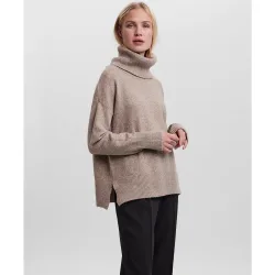 Jersey holgado de mujer de cuello vuelto