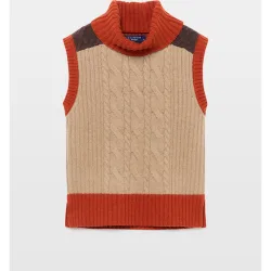 Chaleco de mujer con cuello caja