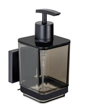 Vacuum-Loc® Seifenspender „Quadro“, schwarz, Edelstahl/Kunststoff - WENKO - FashionsVida