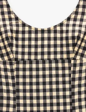 Vestido largo de tirantes con estampado vichy - Parfois - FashionsVida
