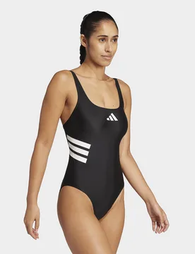 Womens Costume Da Bagno 3-stripes U-back - Nero, nero nero Donna taglia 48 - Adidas - FashionsVida